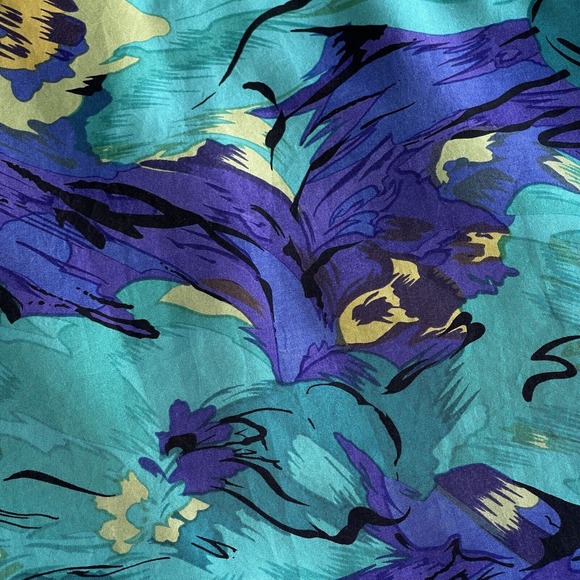 Point of View Silk Blazer Women Large Multicolor Lined Floral Abstract Dry Clean - Picture 3 of 9